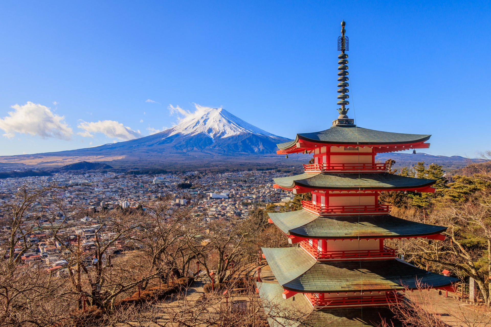 富士山と五重塔